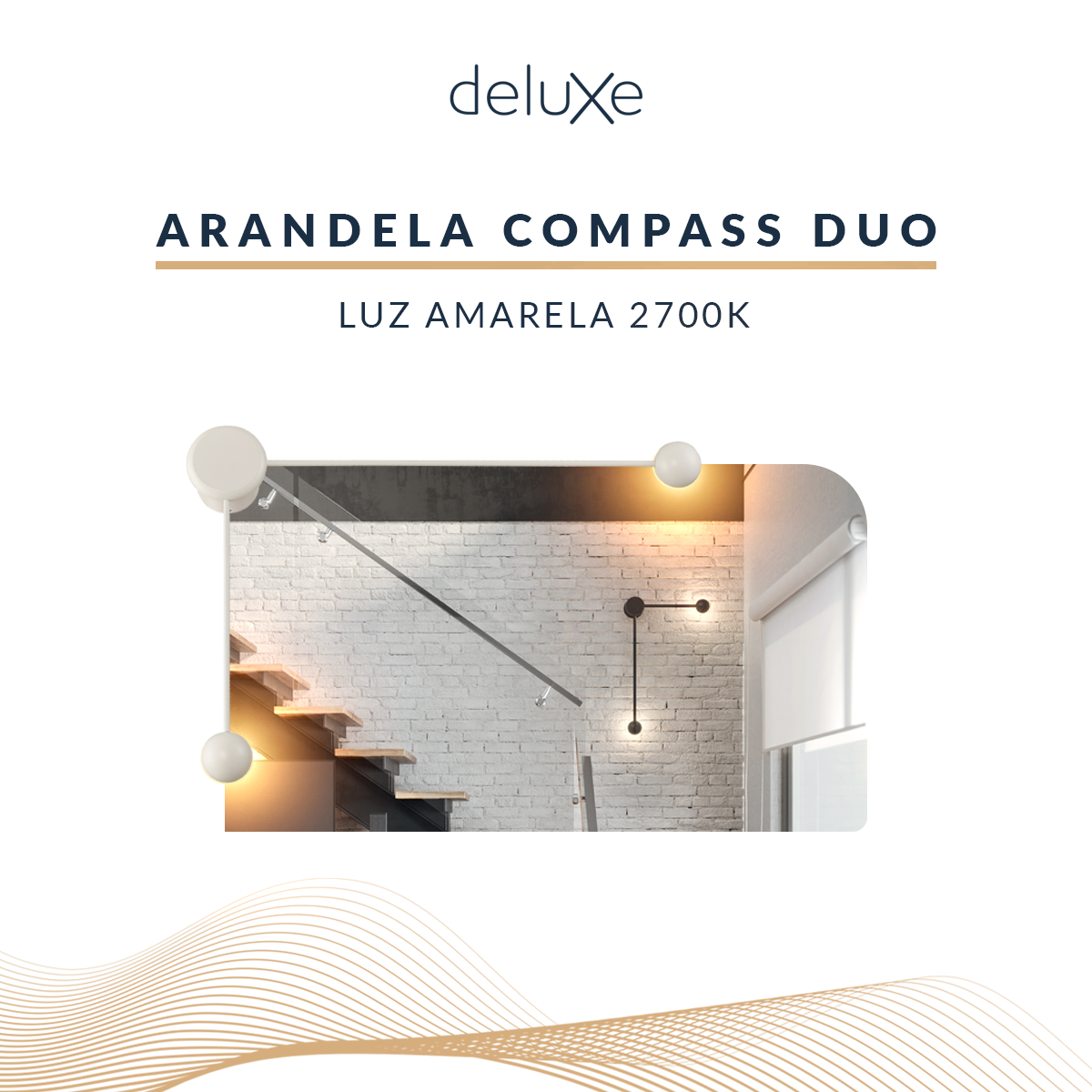 Arandela Led Compass 10w 2700k Branco Quente Bivolt Branco Deluxe