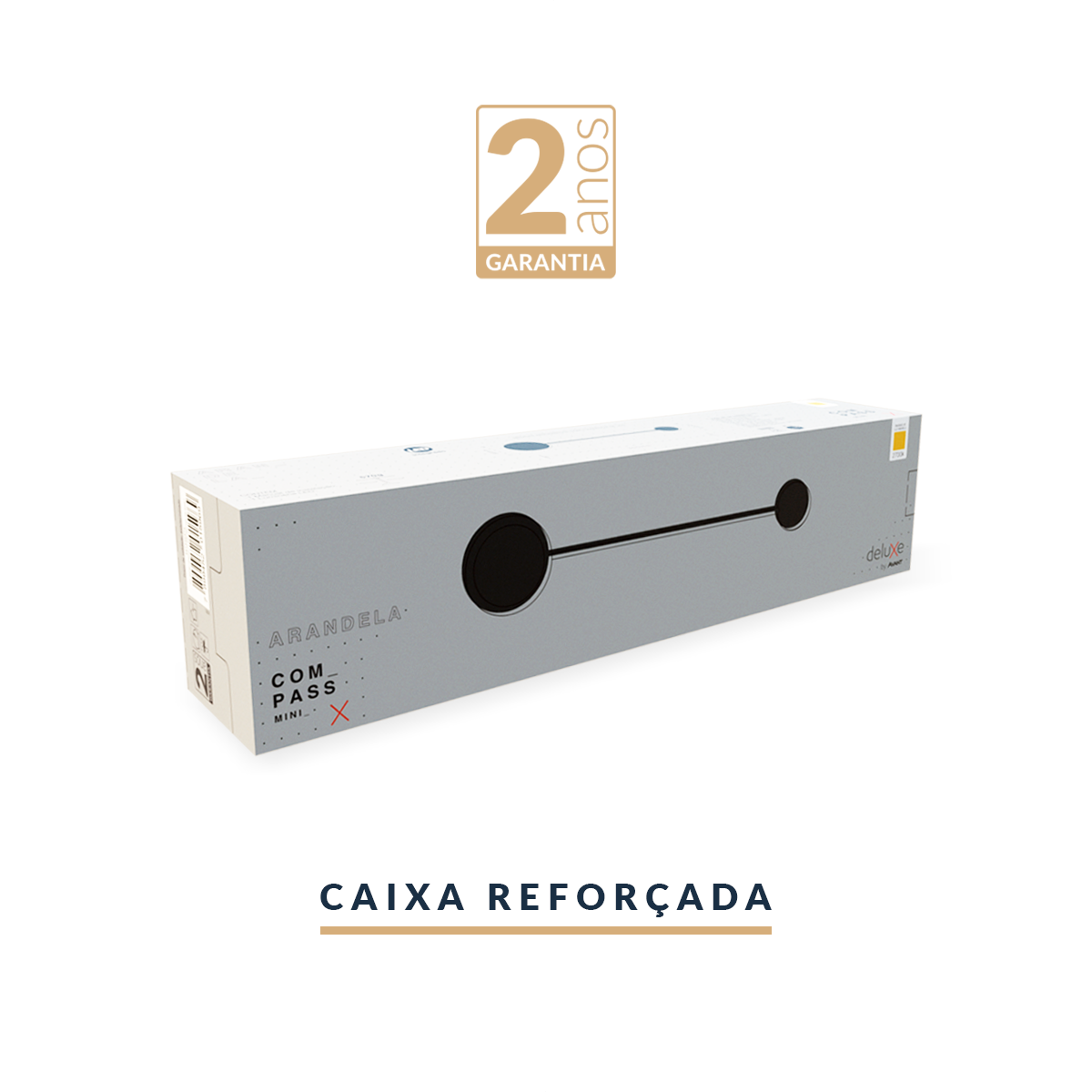 Arandela Led Compass 5w 2700k Branco Quente Bivolt Preto Deluxe