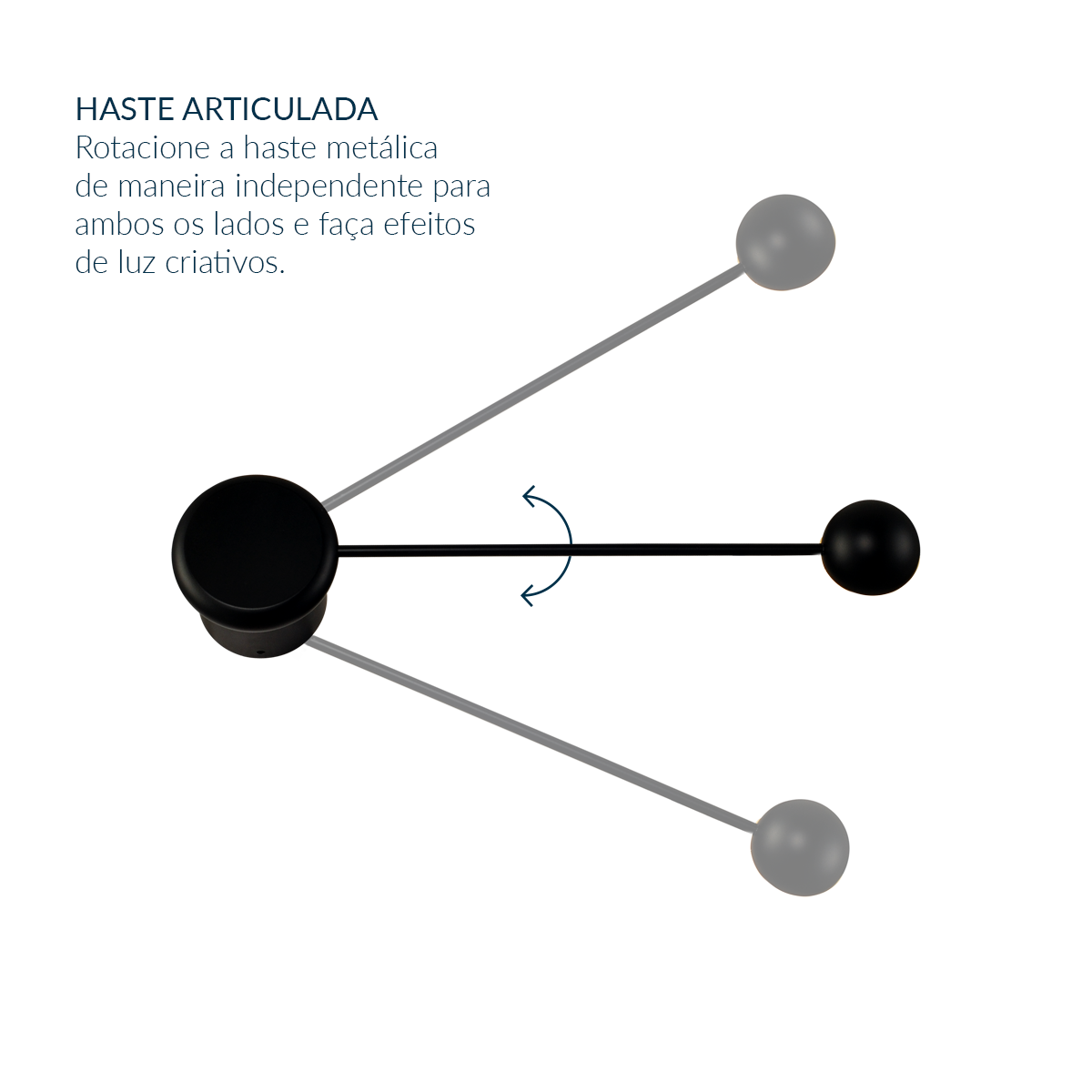 Arandela Led Compass 5w 2700k Branco Quente Bivolt Preto Deluxe