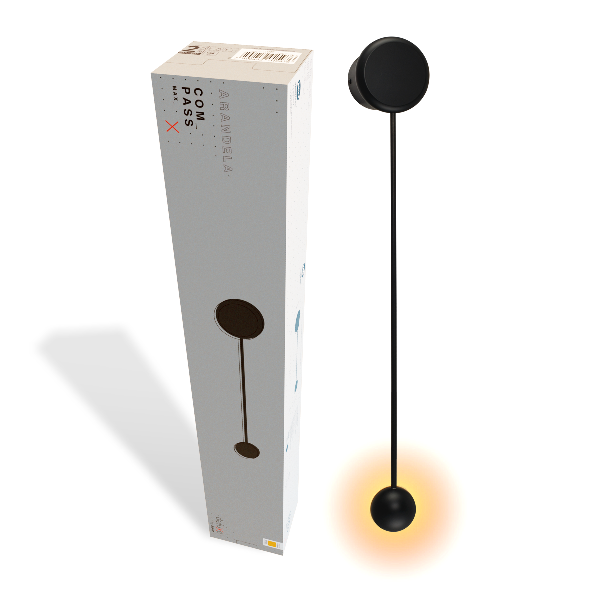 Arandela Led Compass 5w 2700k Branco Quente Bivolt Preto Deluxe