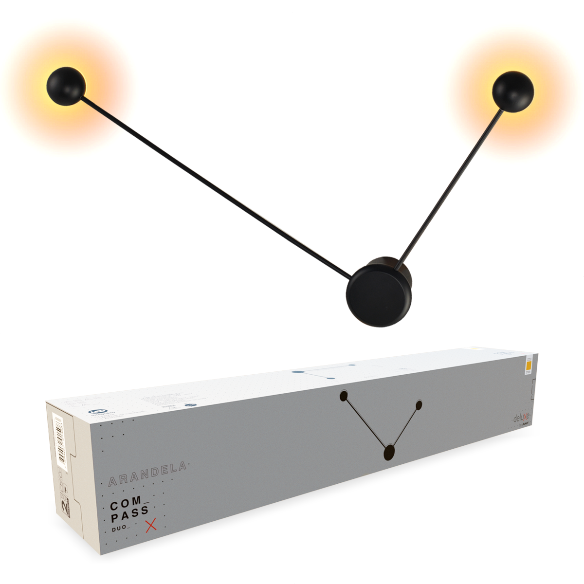 Arandela Led Compass 10w 2700k Branco Quente Bivolt Preto Deluxe