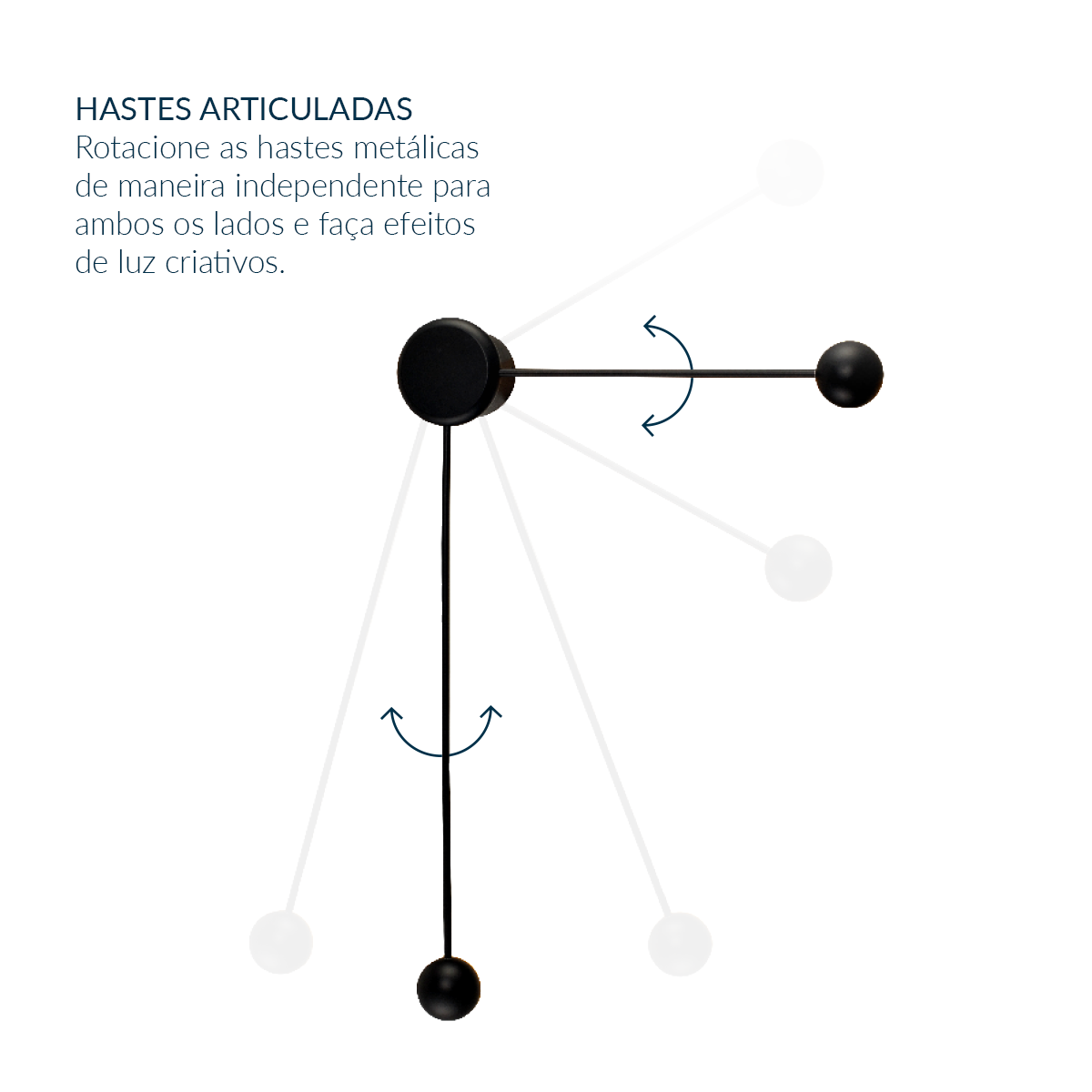 Arandela Led Compass 10w 2700k Branco Quente Bivolt Preto Deluxe