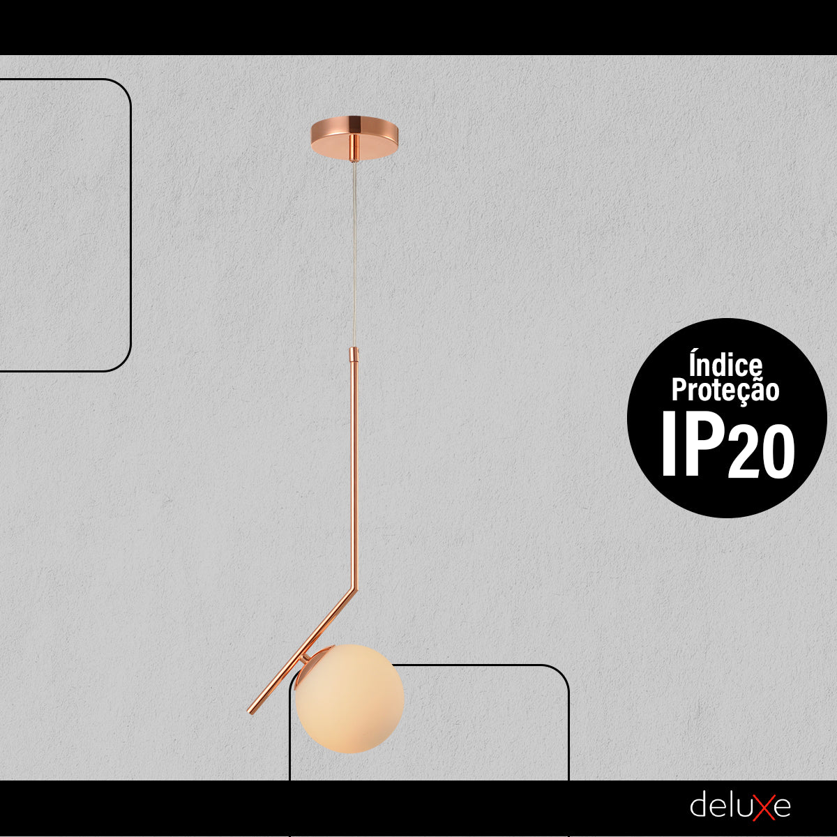 Luminaria Pendente Led Perola Brinco Mini G45 Cobre Deluxe