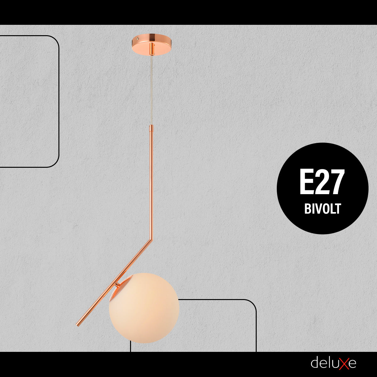 Luminaria Pendente Led Perola Brinco Max G45 Cobre Deluxe
