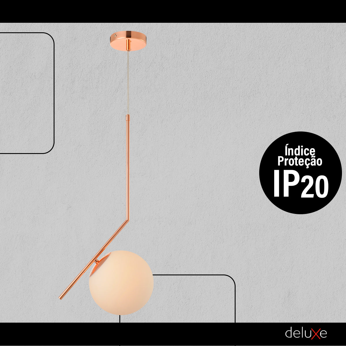 Luminaria Pendente Led Perola Brinco Max G45 Cobre Deluxe
