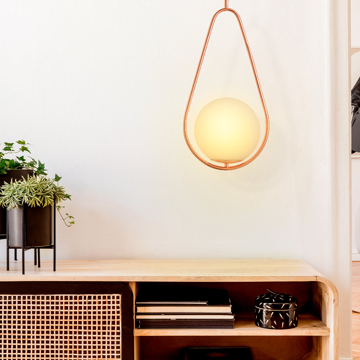 Luminaria Pendente Led Perola Gota G45 Bivolt Cobre Deluxe