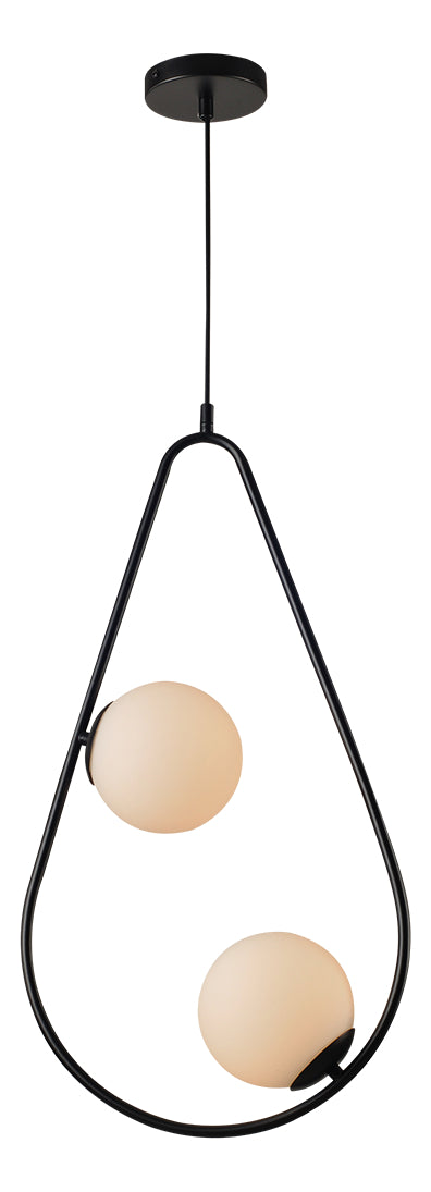 Luminaria Pendente Led Perola Gota Duo 2xg45 Preto Deluxe