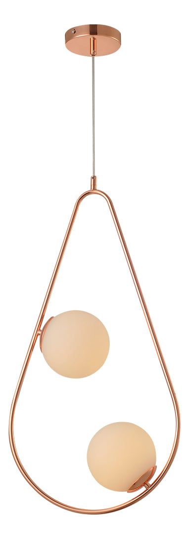 Luminaria Pendente Led Perola Gota Duo 2xg45 Cobre Deluxe