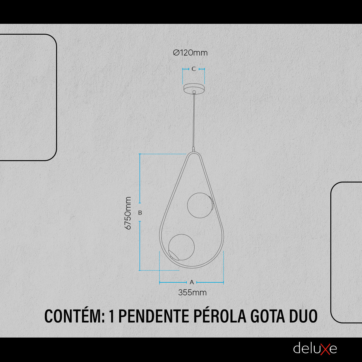 Luminaria Pendente Led Perola Gota Duo 2xg45 Cobre Deluxe