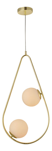 Luminaria Pendente Led Perola Gota Duo 2xG45 Ouro Deluxe
