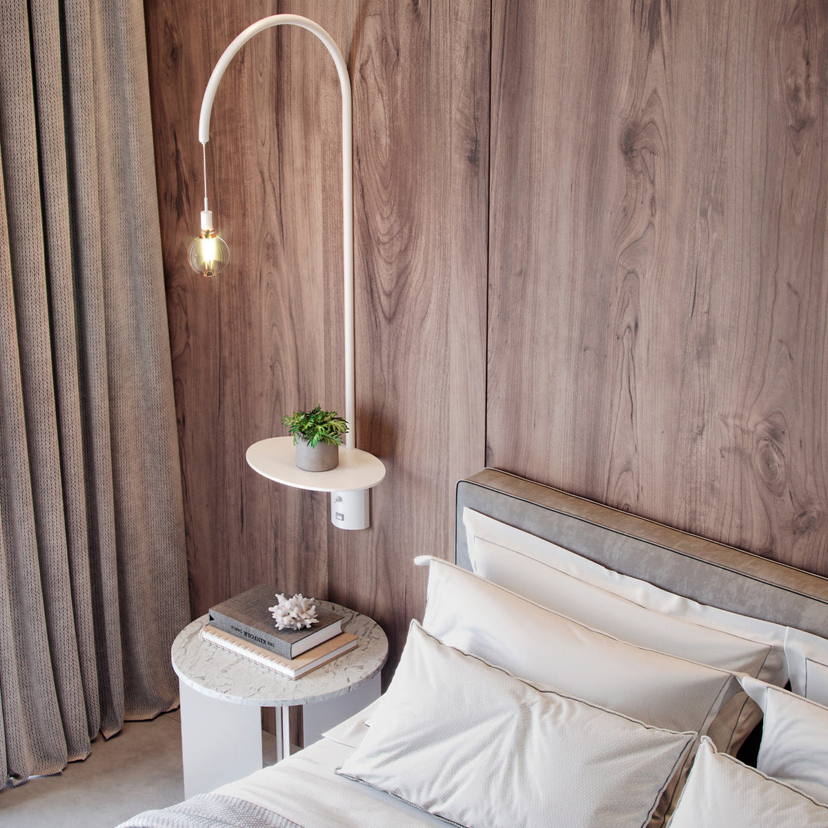 Luminária Coluna Led Aramis E27 Com Saida Usb Bivolt Branco Deluxe