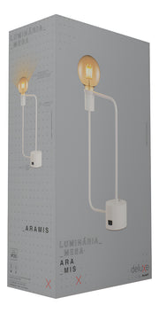 Luminária Coluna Aramis E27 Com Usb Bivolt Branco Deluxe