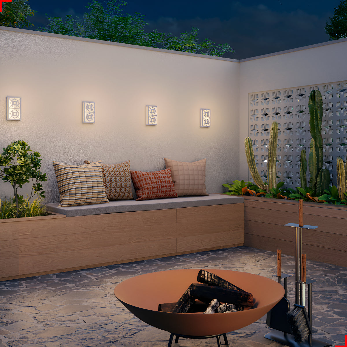 Arandela Led Cobogó Circolo 12W 3000k Branco Quente Bivolt Ip65 Branco Avant