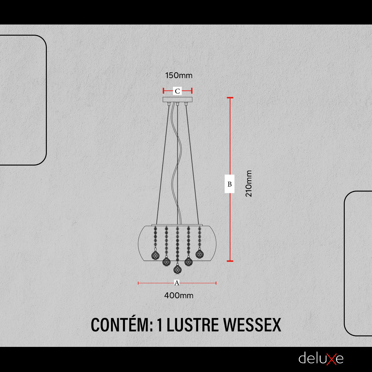 Pendente Led Wessex 5xG9 Vidro Cobre Rosê Espelhado Avant