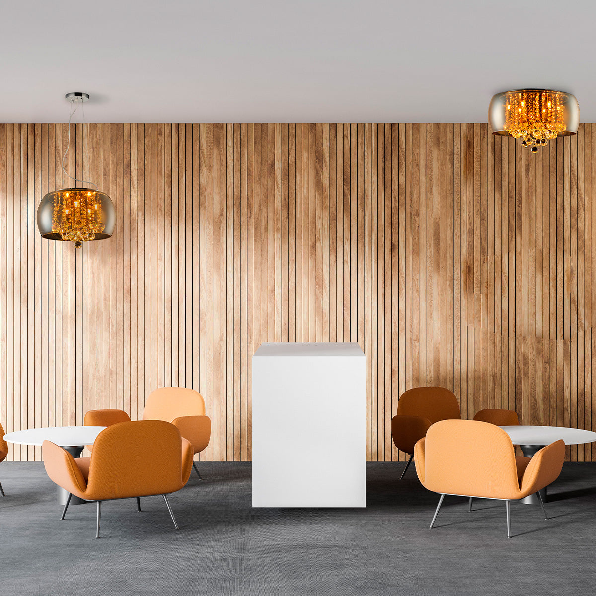 Pendente Led Wessex 5xg9 Vidro Âmbar Translúcido Avant