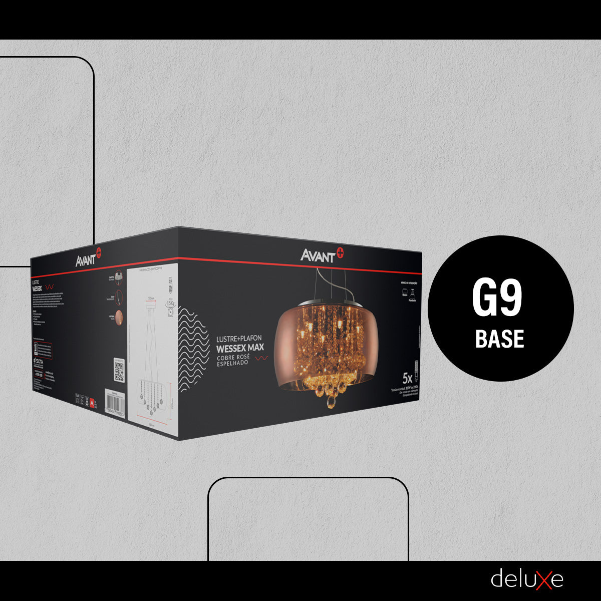 Pendente Led Wessex 6xG9 Vidro Cobre Rosê Espelhado Avant