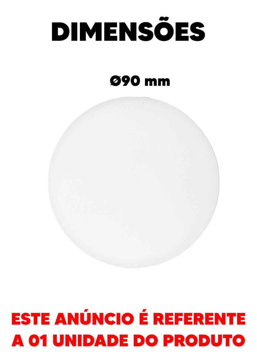 Painel Led Flat 9w Redondo 4000k Embutir Sem Borda / Borda Infinita Bivolt Ip20 Cod: 344020874 100lm/w - Deluxe By Avant Branco