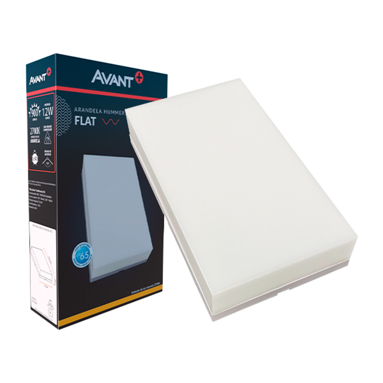 Arandela Led Hummer Flat 12w 2700k Branco Quente Bivolt IP65 Branco Avant