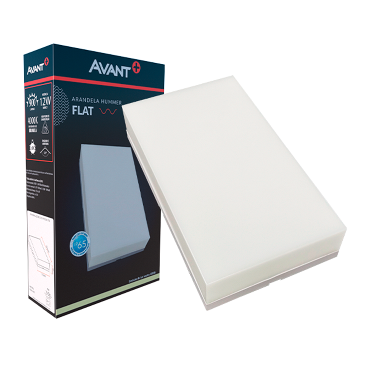 Arandela Led Hummer Flat 12W 4000k Branco Neutro Bivolt IP65 Branco Avant