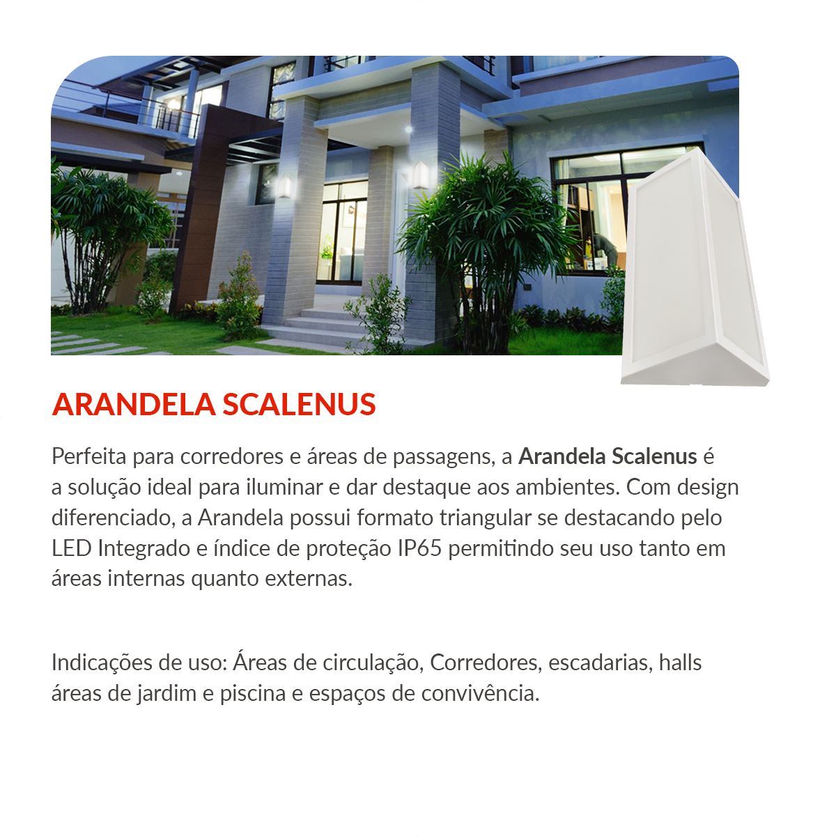 Arandela Led Scalenus 12W 2700k  Branco Quente Bivolt IP65 Sobrepor Branco Avant