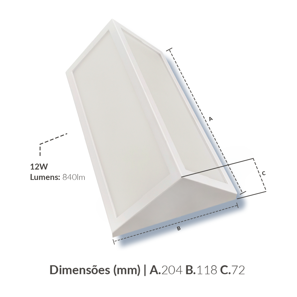 Arandela Led Scalenus 12W 2700k  Branco Quente Bivolt IP65 Sobrepor Branco Avant