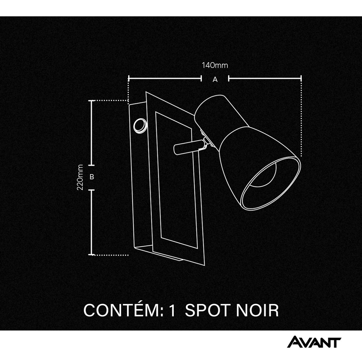 Spot Led Noir Sobrepor E27 Bivolt Cobre Brilho Avant