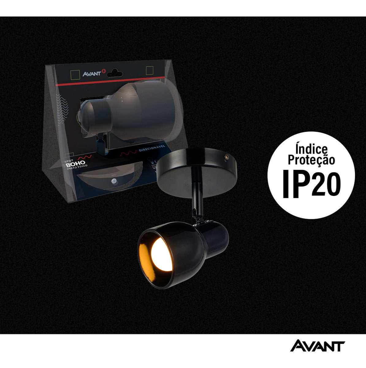 Spot Led Boho E27 110v/220v Bivolt Preto Fosco Avant 110v/220v (bivolt)