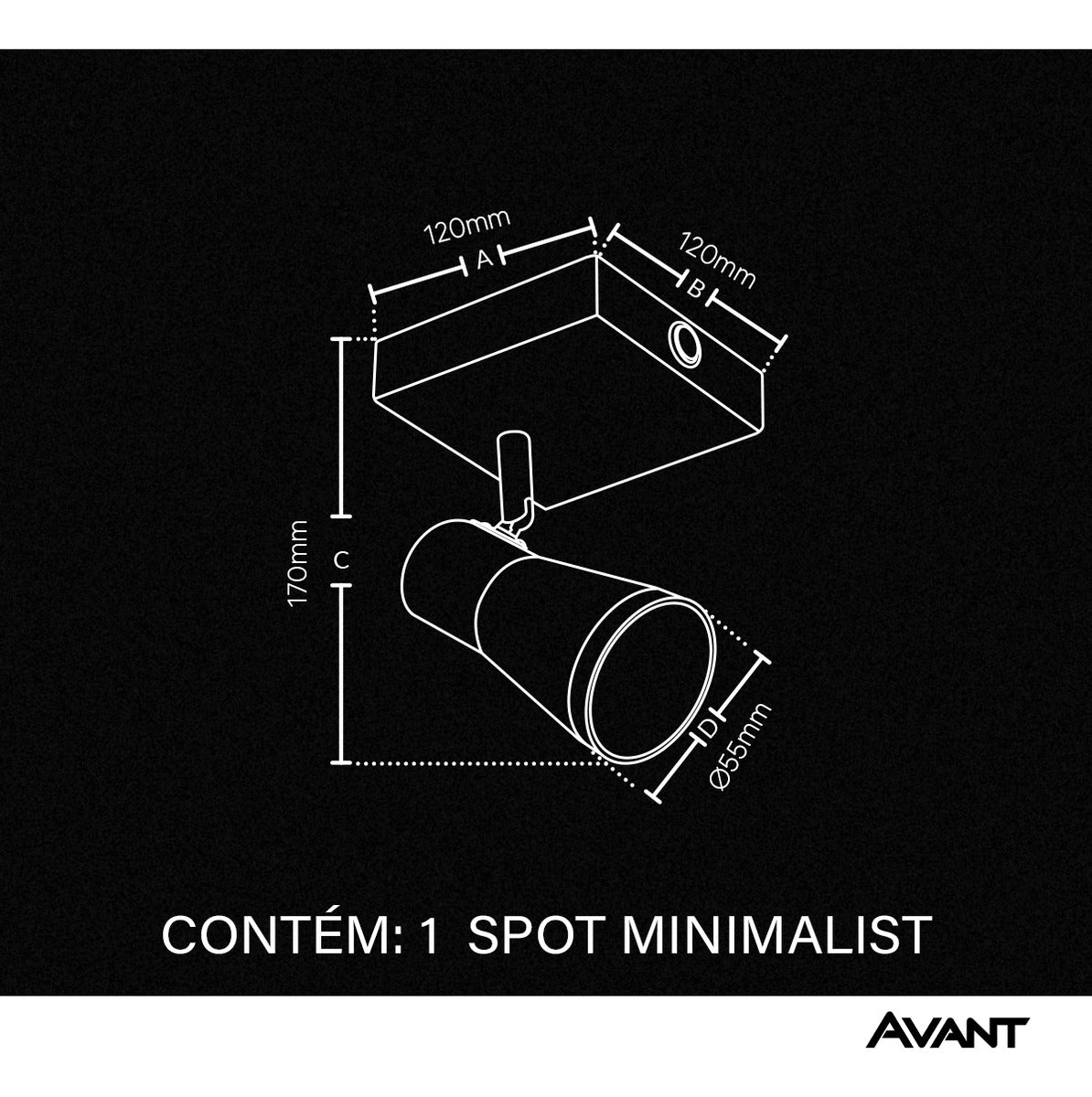 Spot Led Minimalist GU10 110v/220v Bivolt Cinza Fend Avant