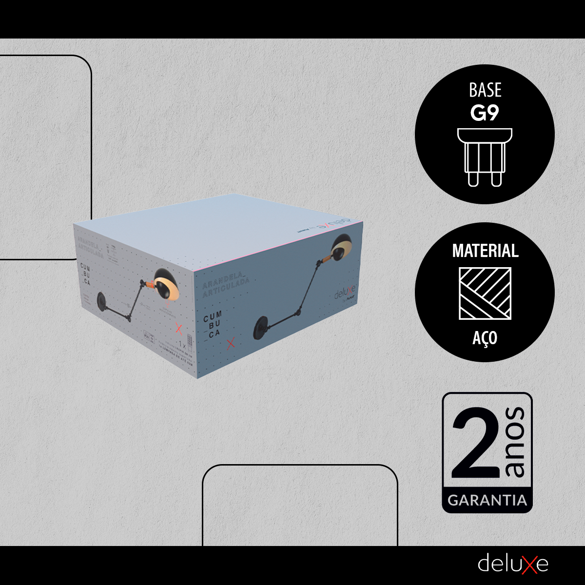 Arandela Cumbuca Articulada Luminária Parede Base G9 Avant