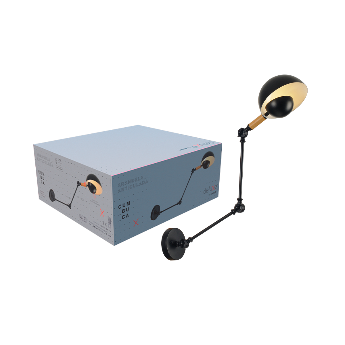 Arandela Cumbuca Articulada Luminária Parede Base G9 Avant