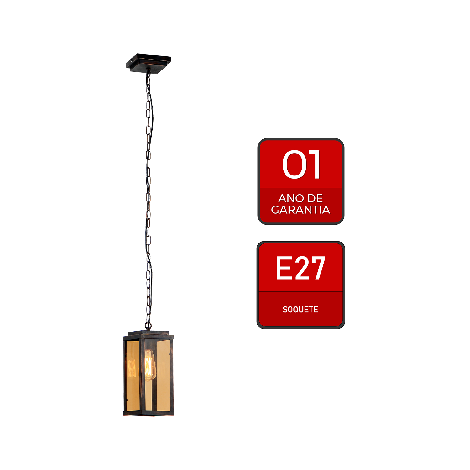 Pendente Led Macedõnia E27 Ouro Envelhecido Avant