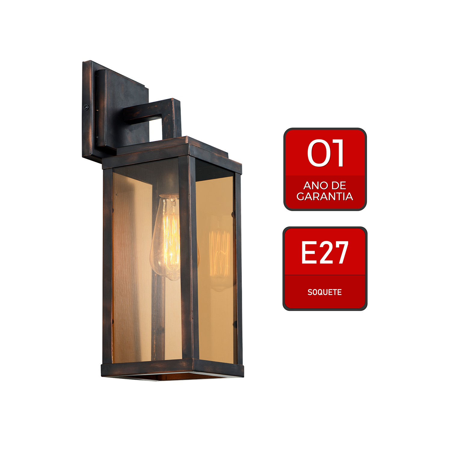 Arandela Led Externa Rústica Macedonia Ouro Velho Avant