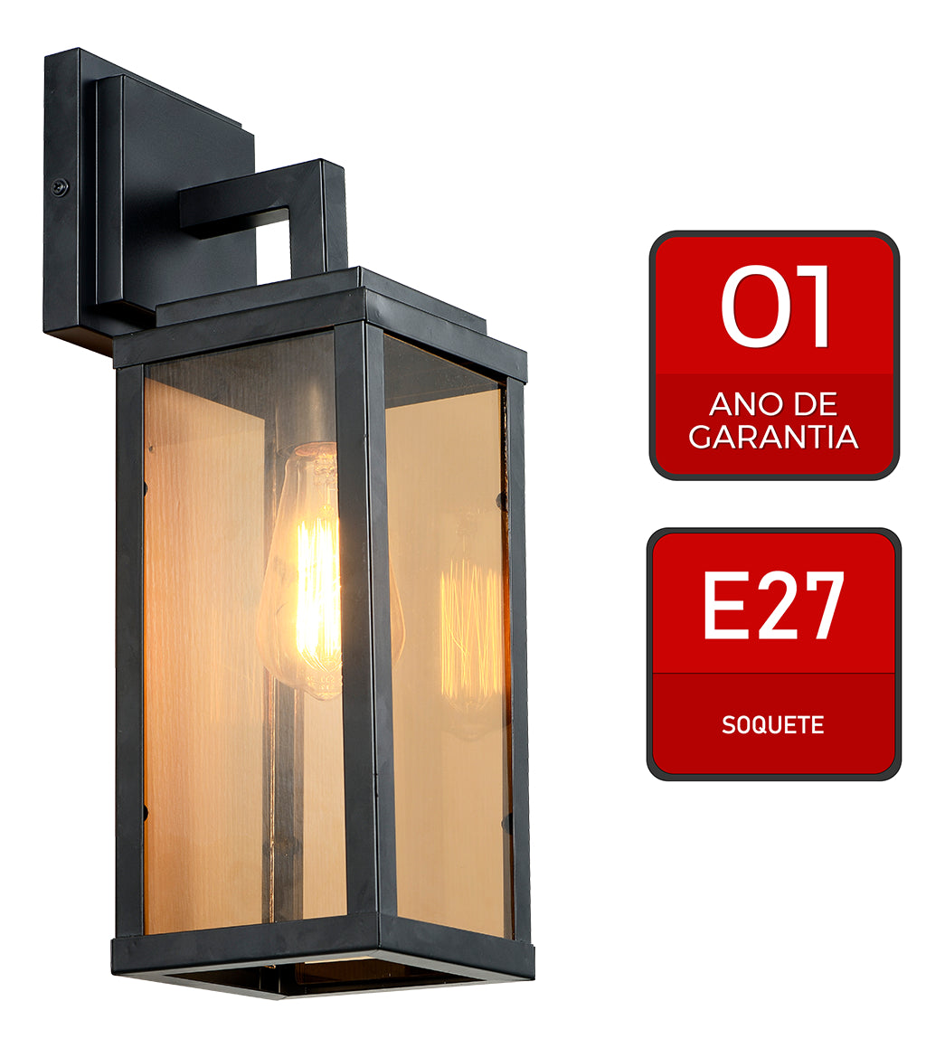 Arandela Led Retro Macedonia Bivolt Preto Avant