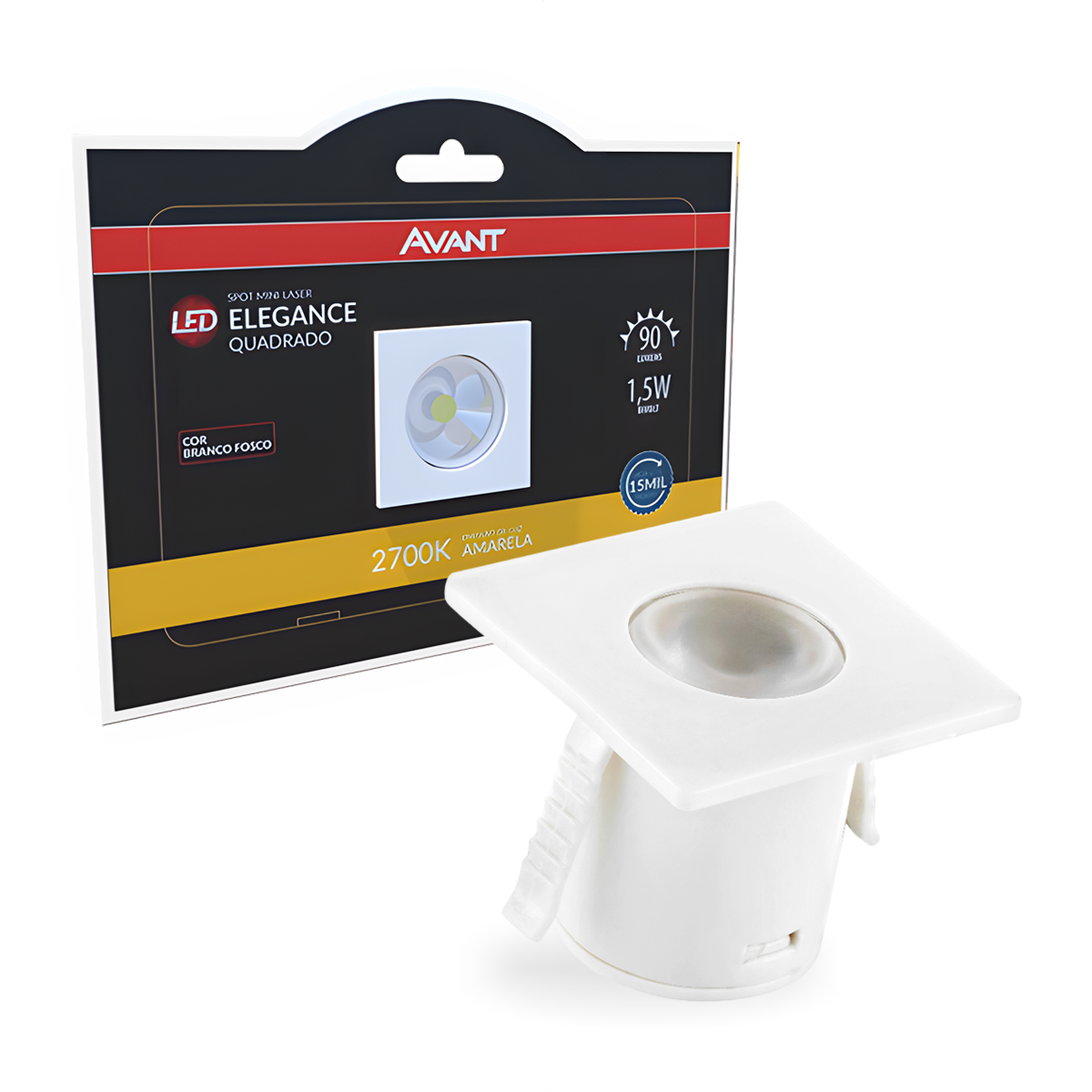 Mini Spot Led Elegance 1,5w 2700k Branco Quente IP20 Bivolt Branco Avant