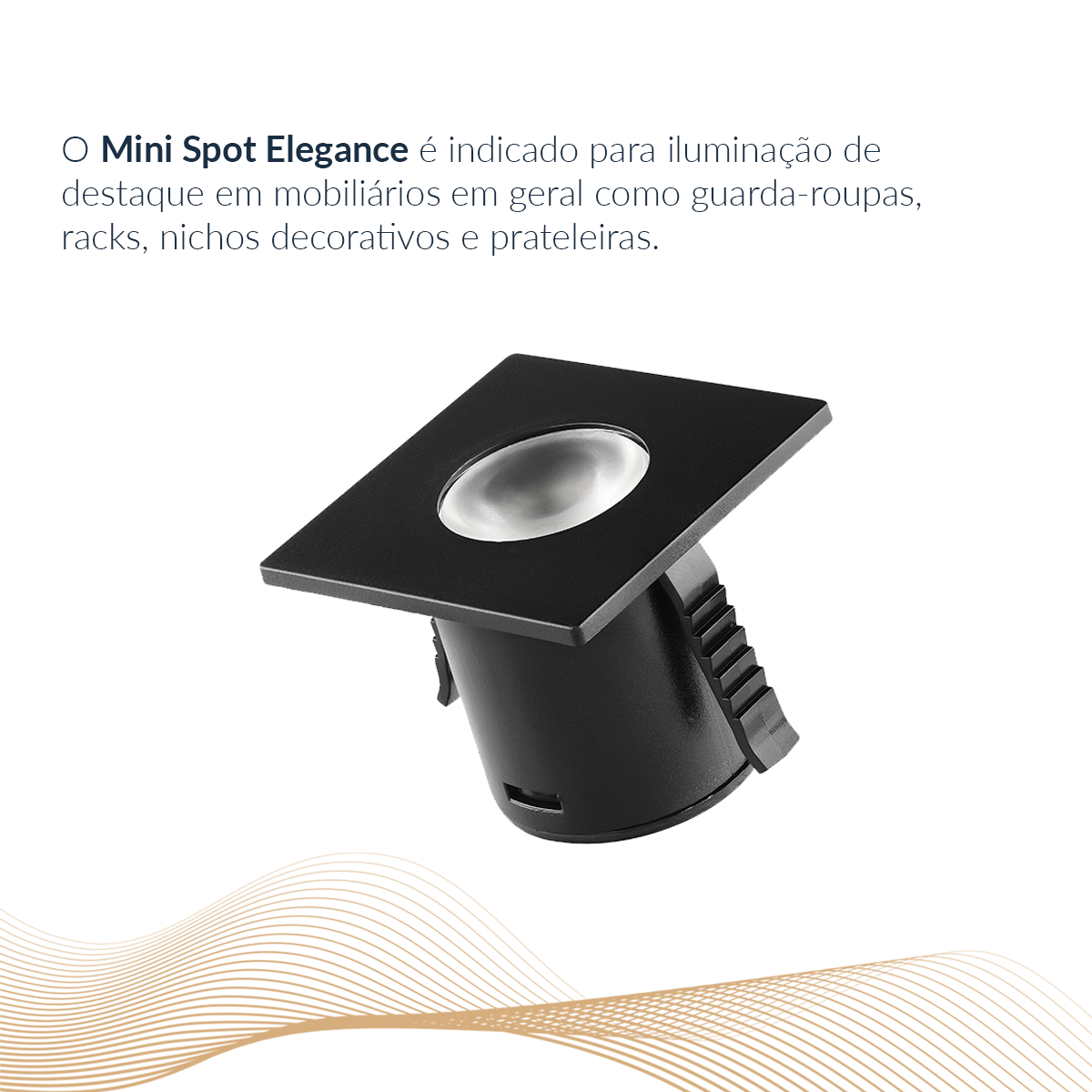 Mini Spot Led Elegance 1,5w 2700k Branco Quente IP20 Bivolt Preto Avant