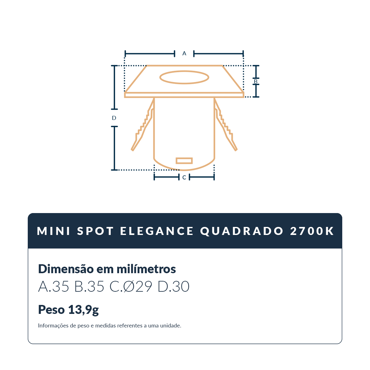 Mini Spot Led Elegance 1,5w 2700k Branco Quente IP20 Bivolt Preto Avant