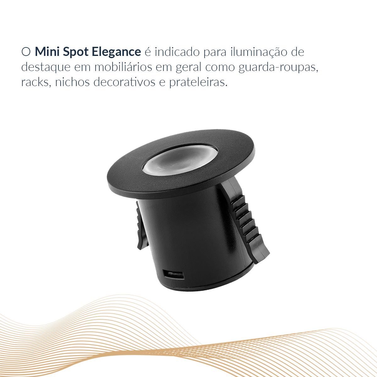 Mini Spot Led Elegance Sobrepor 1,5w 2700k Branco Quente IP20 Bivolt Preto Avant