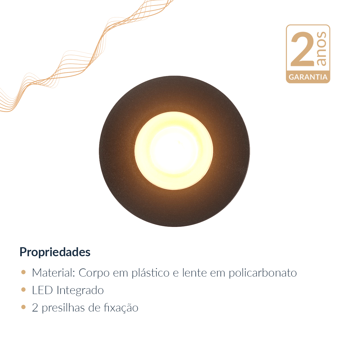 Mini Spot Led Elegance Sobrepor 1,5w 2700k Branco Quente IP20 Bivolt Preto Avant