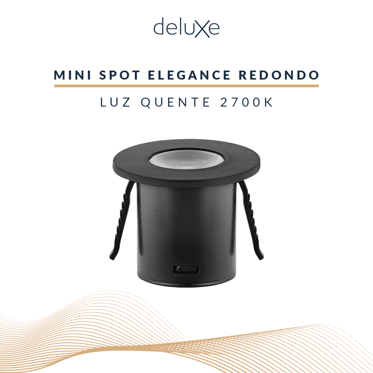 Mini Spot Led Elegance Sobrepor 1,5w 2700k Branco Quente IP20 Bivolt Preto Avant