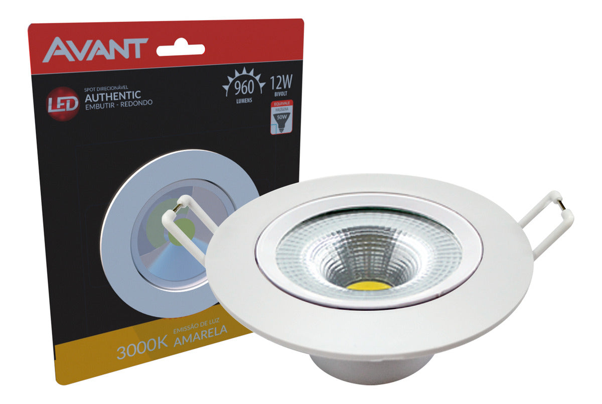 Spot Led Authentic Emb. Redondo 12w 3000k 14cm BF Avant