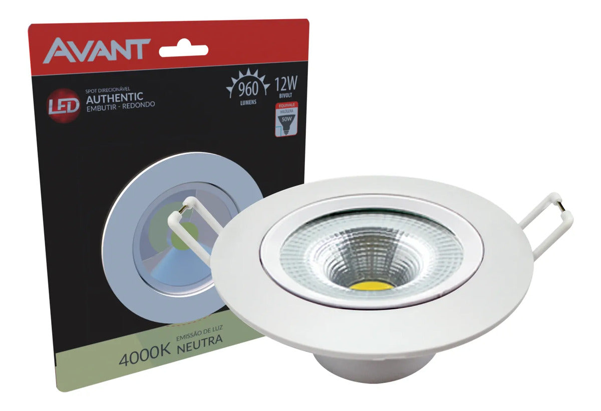 Spot Led Authentic Emb. Redondo 12w 4000k 14cm BF Avant