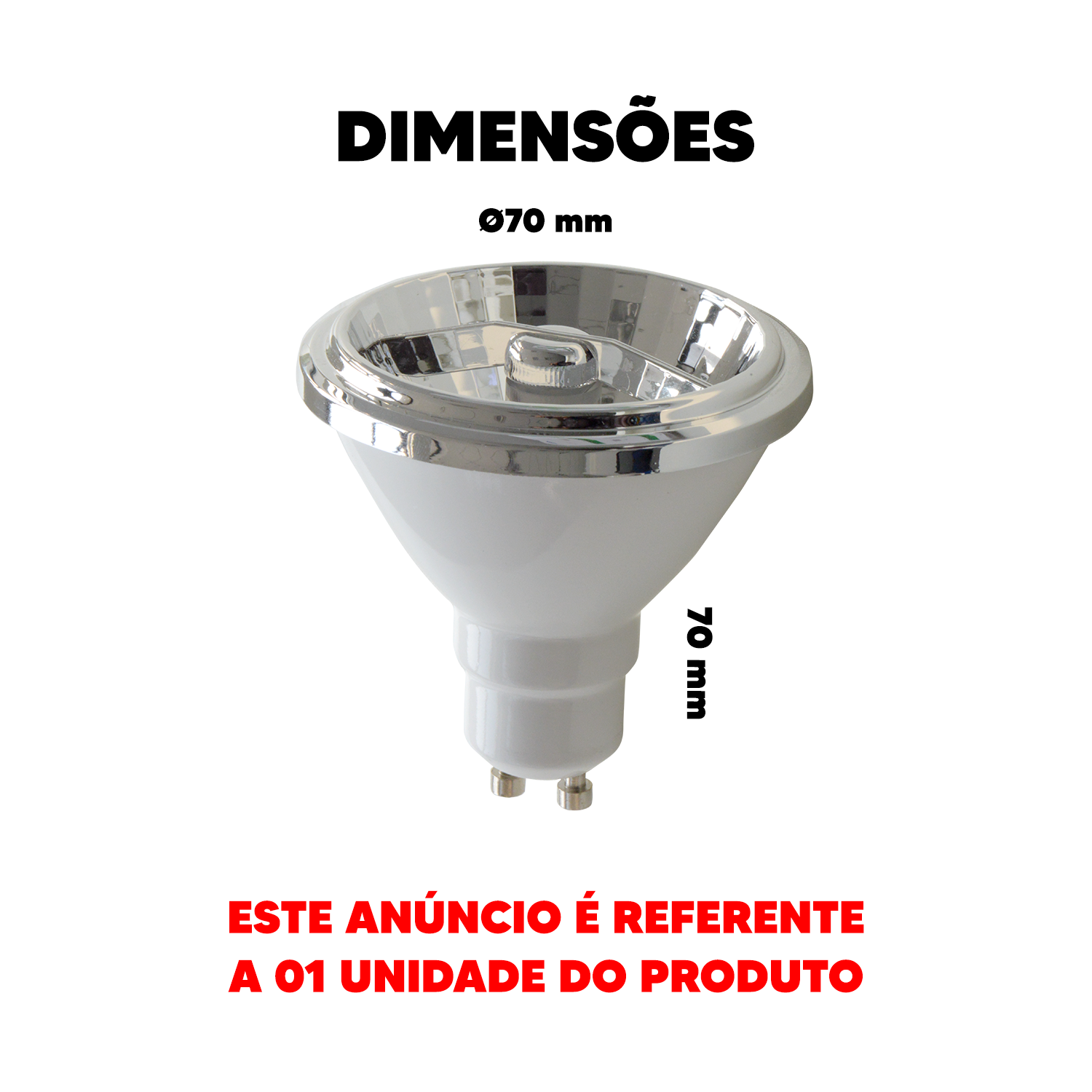 Lâmpada Led Ar70 4.8w 2700k Branco Quente GU10  IP20 Bivolt Branco Avant