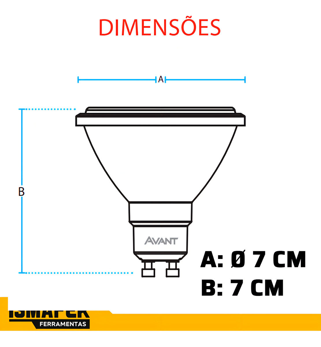 Lâmpada Led Ar70 4.8w 2700k Branco Quente GU10  IP20 Bivolt Branco Avant