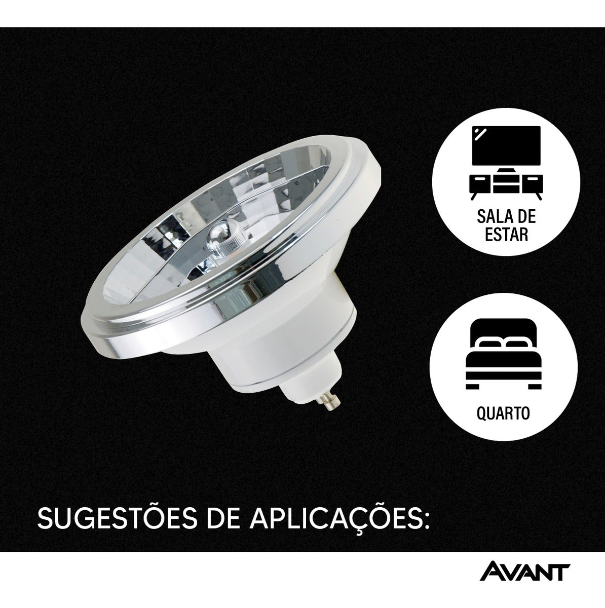Lâmpada Ar111 12w 2700k Branco Quente GU10 IP20 Bivolt Branco Avant