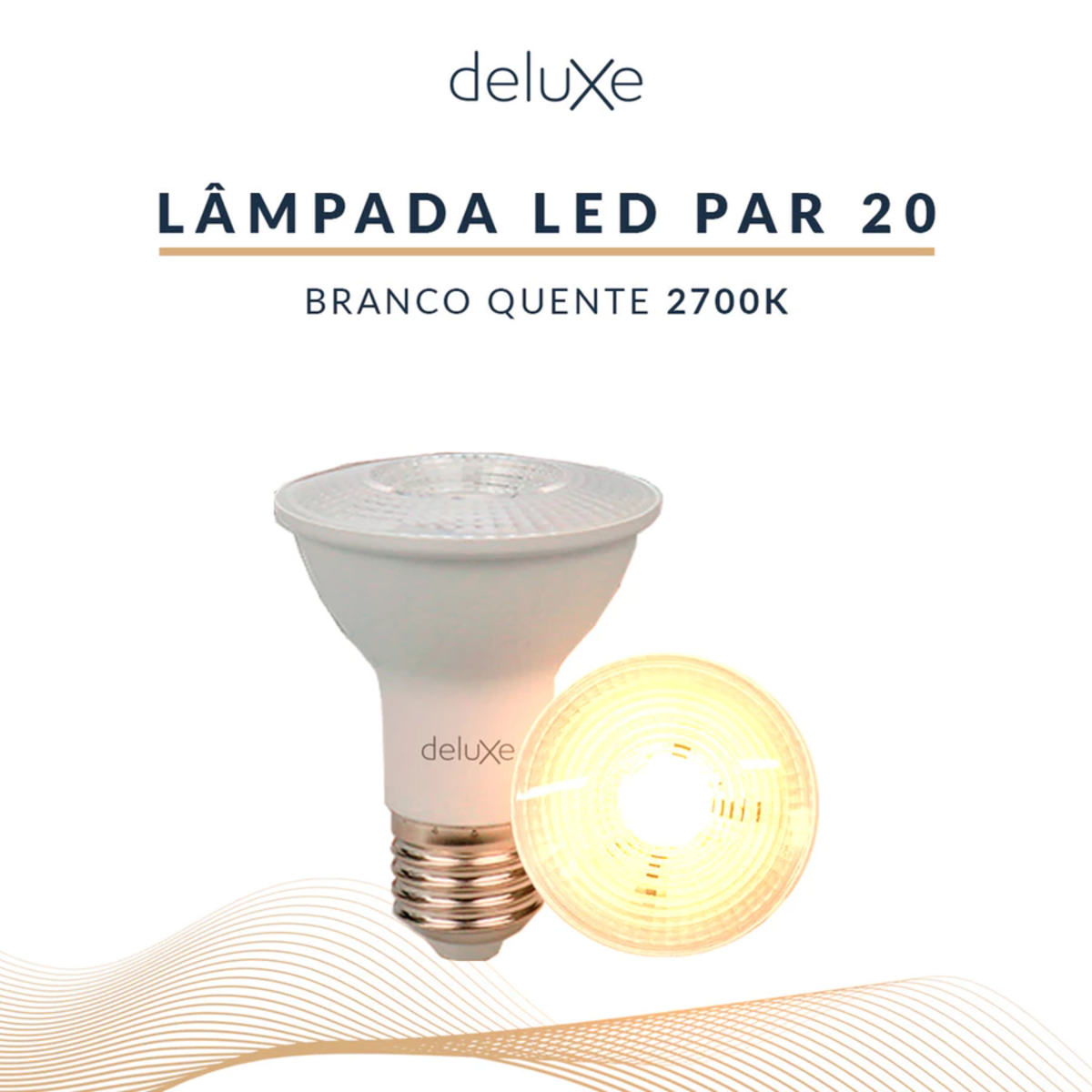 Lâmpada Led Par20 7w 2700k Branco Quente E27 Bivolt Branco Deluxe
