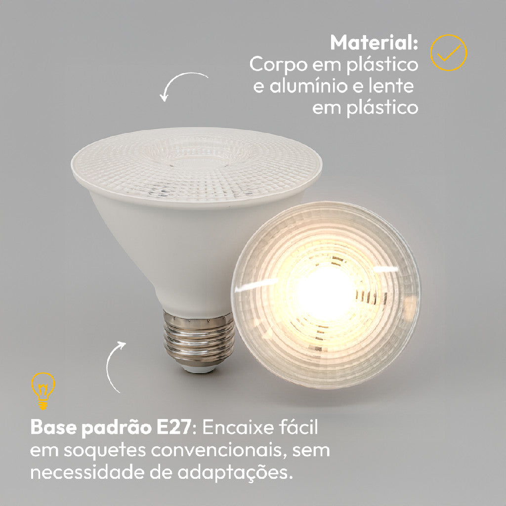 Lâmpada Led Par30 11w 4000k Branco Neutro E27 IP20 Bivolt Branco Avant