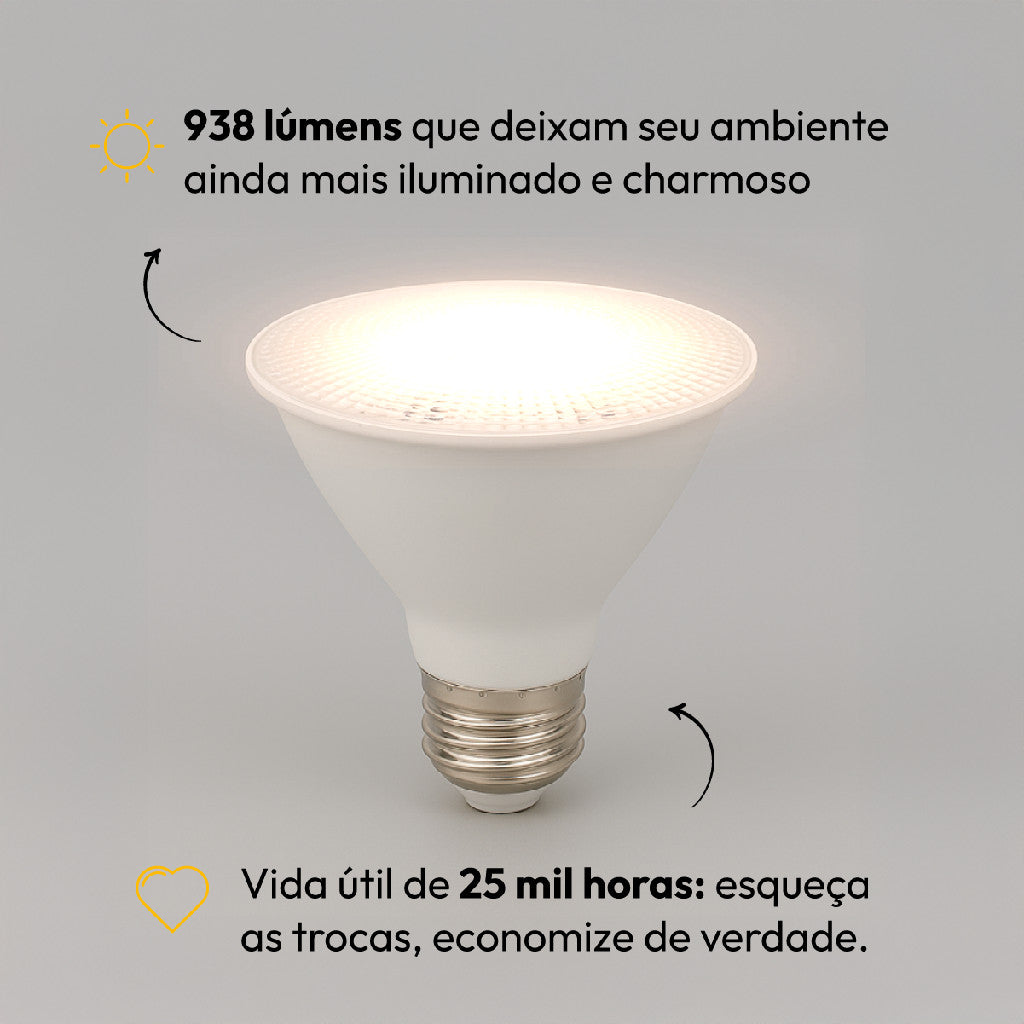 Lâmpada Led Par30 11w 4000k Branco Neutro E27 IP20 Bivolt Branco Avant