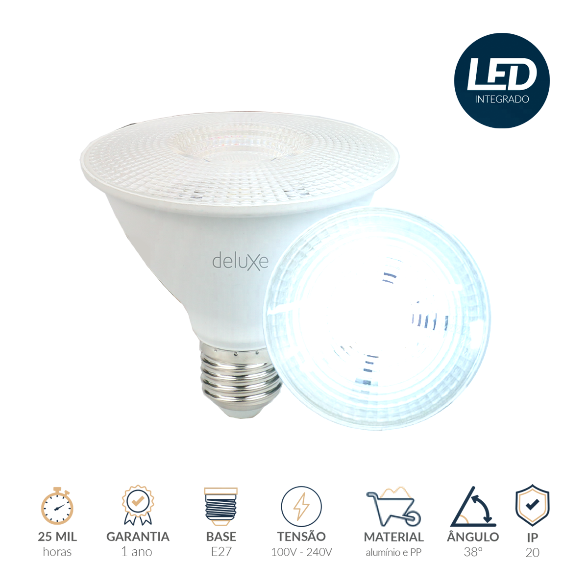 Lâmpada Led Par30 11w 6500k Branco Frio E27 IP20 Bivolt Branco Avant