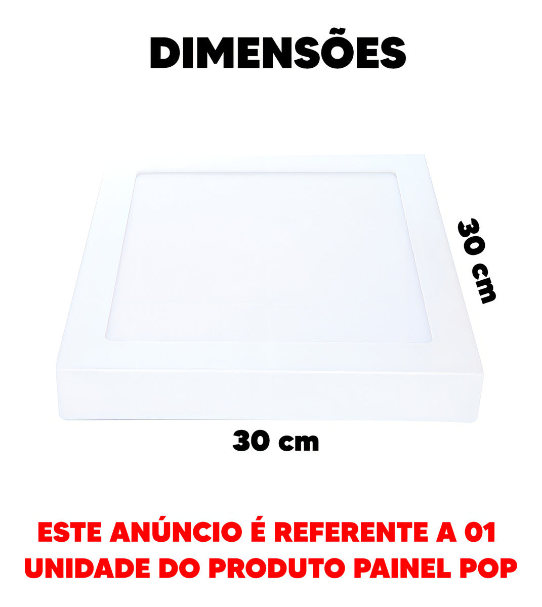 Painel Pop Sobrepor 24W 6500k Branco Frio Bivolt 26,5cm Quadrado Branco Avant