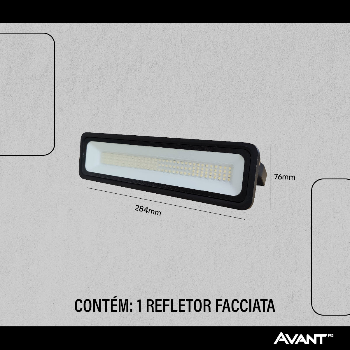 Refletor Led Facciata 20w 6500k Branco Frio Bivolt IP66 Preto Avant Pro